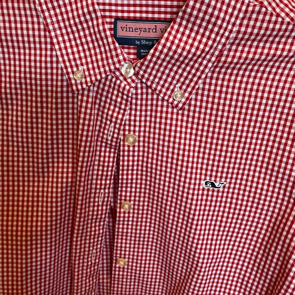 Red/White Gingham Button Down